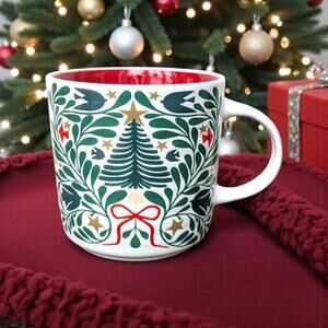 New W/ Tags-Prima Design Scandinavian Nordic Folk Art Christmas Tree Coffee Mug